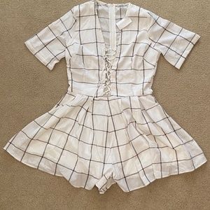 white striped romper